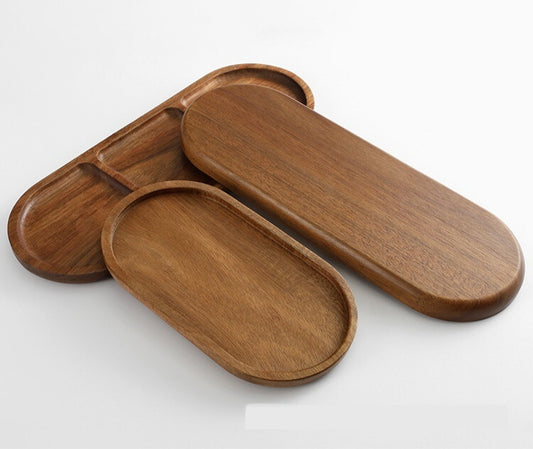 Assiettes en bois massif style Japonais